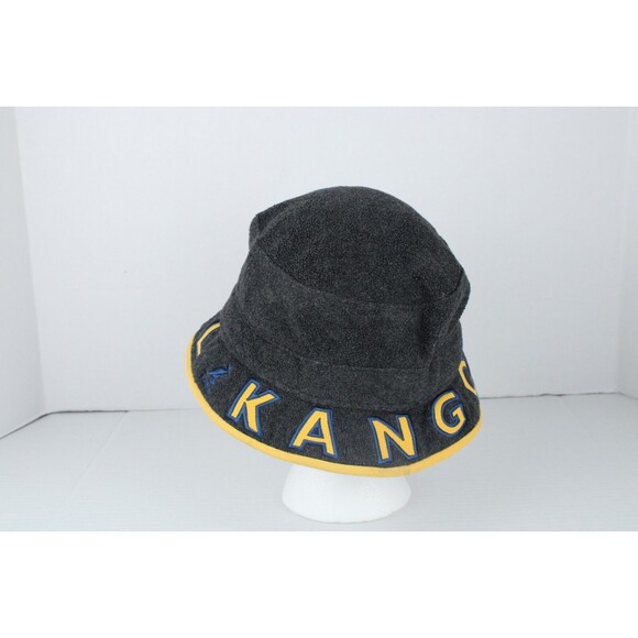 Kangol Gray with Yellow Spell Out Bucket Hat - Picture 4 of 7